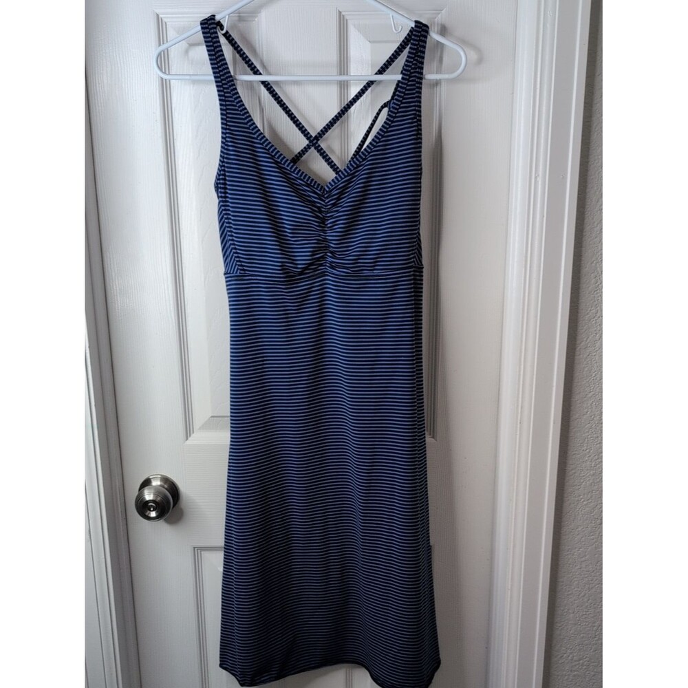 Prana Navy and Black Striped Sleeveless Sundress Size L